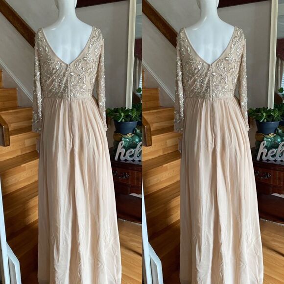 Giada Beaded Formal Dress BEIGE - Picture 4 of 11